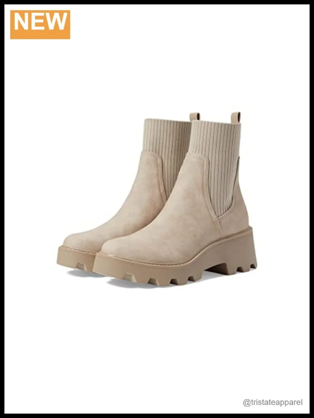 Leather Ankle Bootie with Padded Sock Pull-On Block Heel